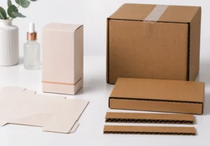 Cardboard paperboard carton vs corrugated box showing structure and packaging use differences