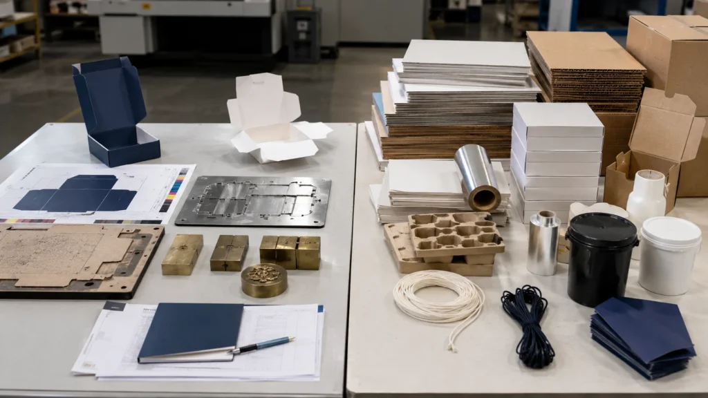 Fixed setup costs and per-unit costs in custom packaging production