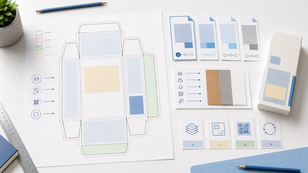 PPWR packaging labelling artwork planning with dieline label zone and version control